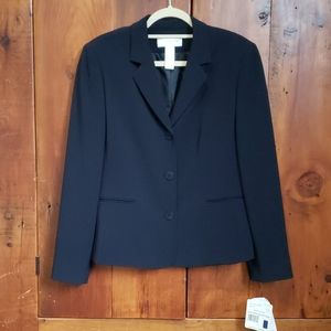 NWT Liz Claiborne 3 Button Black Blazer Womens 12